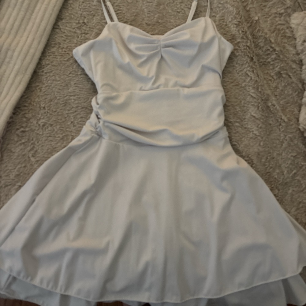 Elegant White Spaghetti Strap Dress - Picture 1 of 1